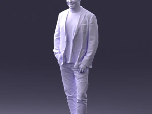 000391 Male Character in Casual Blazer Outfit 3D Model