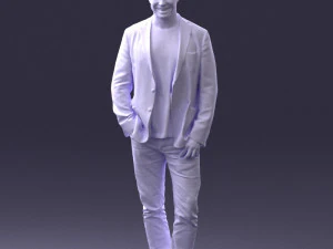 000391 Male Character in Casual Blazer Outfit 3D Model