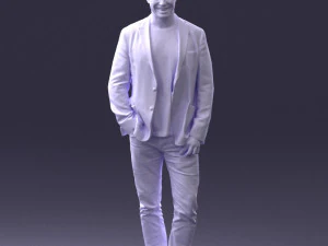 000391 Male Character in Casual Blazer Outfit 3D Model