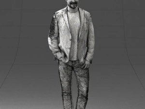 000391 Male Character in Casual Blazer Outfit 3D Model