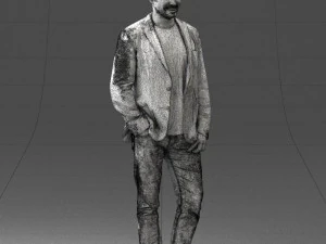 000391 Male Character in Casual Blazer Outfit 3D Model