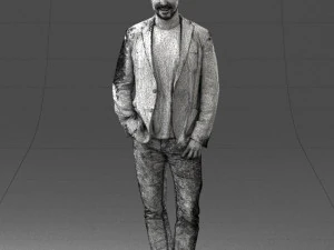 000391 Male Character in Casual Blazer Outfit 3D Model
