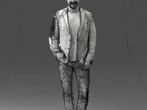 000391 Male Character in Casual Blazer Outfit 3D Model