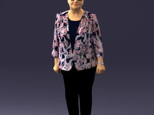 000393 Mature Woman in Floral Jacket 3D Model