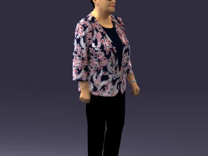 000393 Mature Woman in Floral Jacket 3D Model