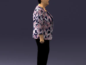 000393 Mature Woman in Floral Jacket 3D Model