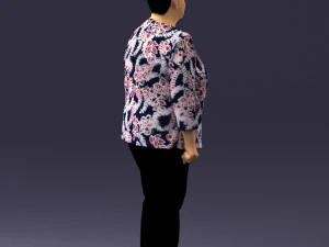 000393 Mature Woman in Floral Jacket 3D Model