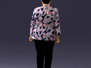 000393 Mature Woman in Floral Jacket 3D Model