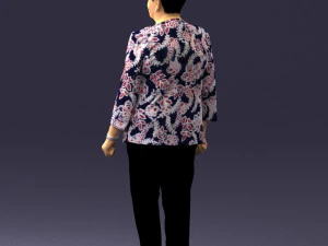 000393 Mature Woman in Floral Jacket 3D Model