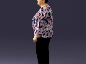 000393 Mature Woman in Floral Jacket 3D Model