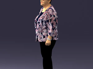 000393 Mature Woman in Floral Jacket 3D Model