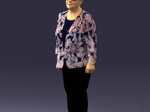 000393 Mature Woman in Floral Jacket 3D Model