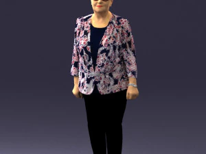 000393 Mature Woman in Floral Jacket 3D Model