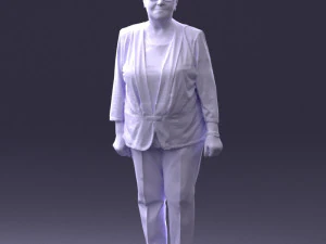 000393 Mature Woman in Floral Jacket 3D Model