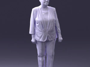 000393 Mature Woman in Floral Jacket 3D Model