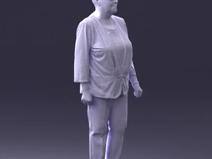 000393 Mature Woman in Floral Jacket 3D Model