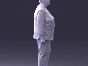 000393 Mature Woman in Floral Jacket 3D Model
