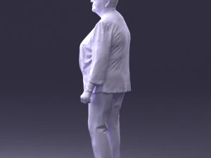 000393 Mature Woman in Floral Jacket 3D Model