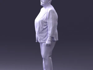 000393 Mature Woman in Floral Jacket 3D Model