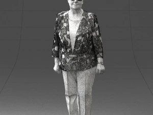 000393 Mature Woman in Floral Jacket 3D Model