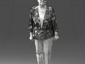 000393 Mature Woman in Floral Jacket 3D Model