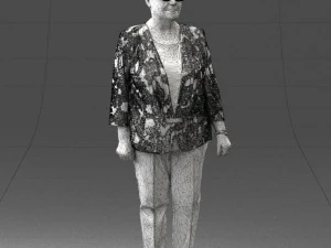000393 Mature Woman in Floral Jacket 3D Model