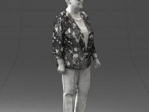 000393 Mature Woman in Floral Jacket 3D Model