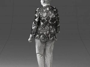 000393 Mature Woman in Floral Jacket 3D Model