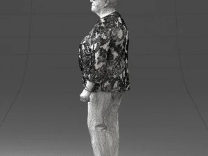 000393 Mature Woman in Floral Jacket 3D Model