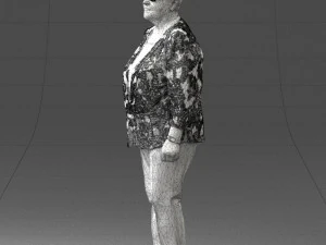 000393 Mature Woman in Floral Jacket 3D Model