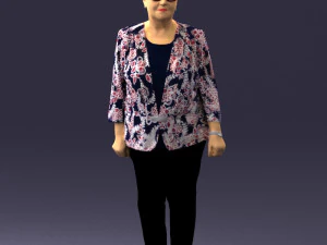 000393 Mature Woman in Floral Jacket 3dp 3D Print Model