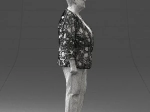 000393 Mature Woman in Floral Jacket 3dp 3D Print Model