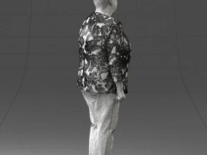 000393 Mature Woman in Floral Jacket 3dp 3D Print Model