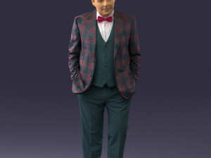 man in checkered acket 0051 3D Model