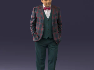 man in checkered acket 0051 3D Model