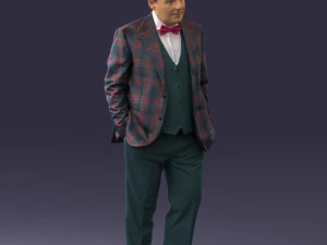 man in checkered acket 0051 3D Model