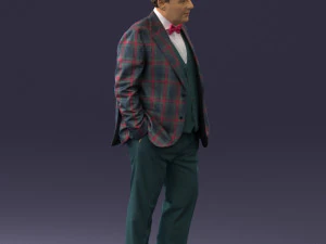 man in checkered acket 0051 3D Model