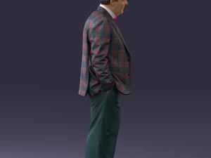 man in checkered acket 0051 3D Model