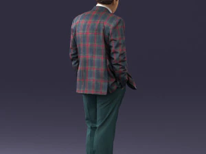 man in checkered acket 0051 3D Model