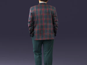man in checkered acket 0051 3D Model