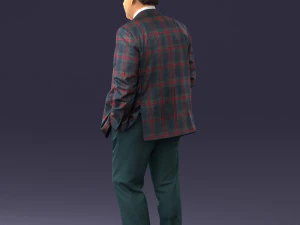 man in checkered acket 0051 3D Model