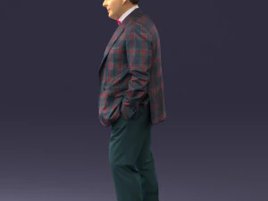 man in checkered acket 0051 3D Model