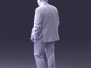 man in checkered acket 0051 3D Model