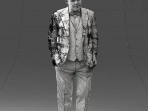 man in checkered acket 0051 3D Model