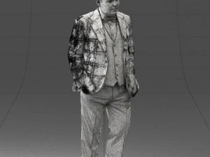 man in checkered acket 0051 3D Model