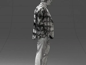 man in checkered acket 0051 3D Model