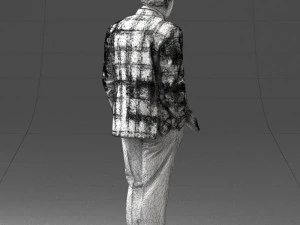 man in checkered acket 0051 3D Model