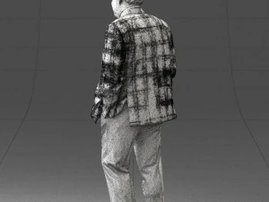 man in checkered acket 0051 3D Model