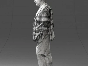 man in checkered acket 0051 3D Model