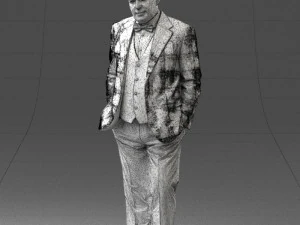 man in checkered acket 0051 3D Model